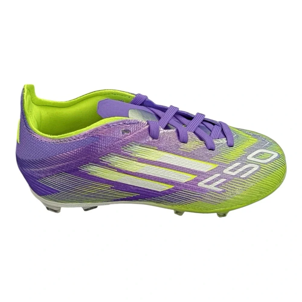 Adidas F50 Elite FG Purple Rush Cloud White Lucid Lemon GS Sz 12K New JH7714